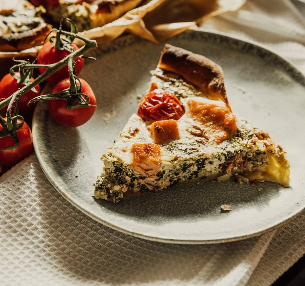 Spinach, Tomato, & Feta Quiche