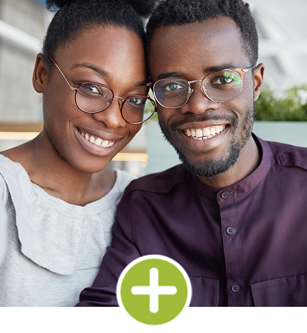 adult couple with beautiful smiles